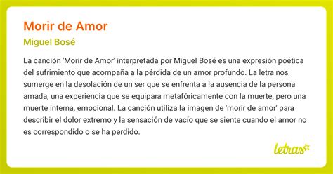 muerte de amor miguel bose meaning.